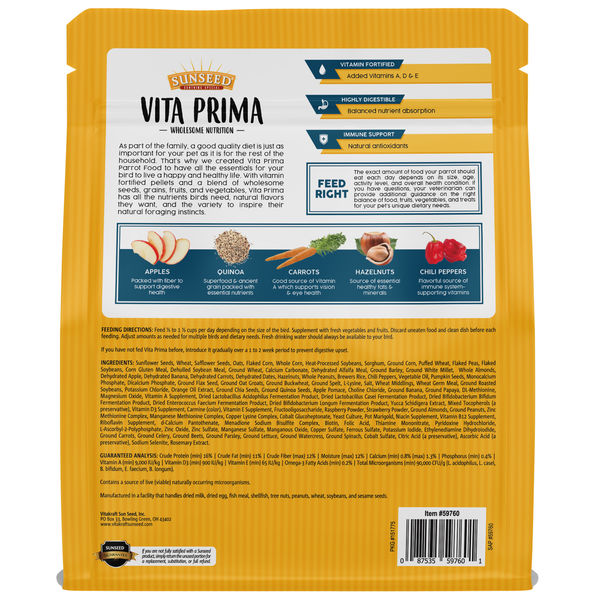 Vita Prima Parrot Food 4-lb