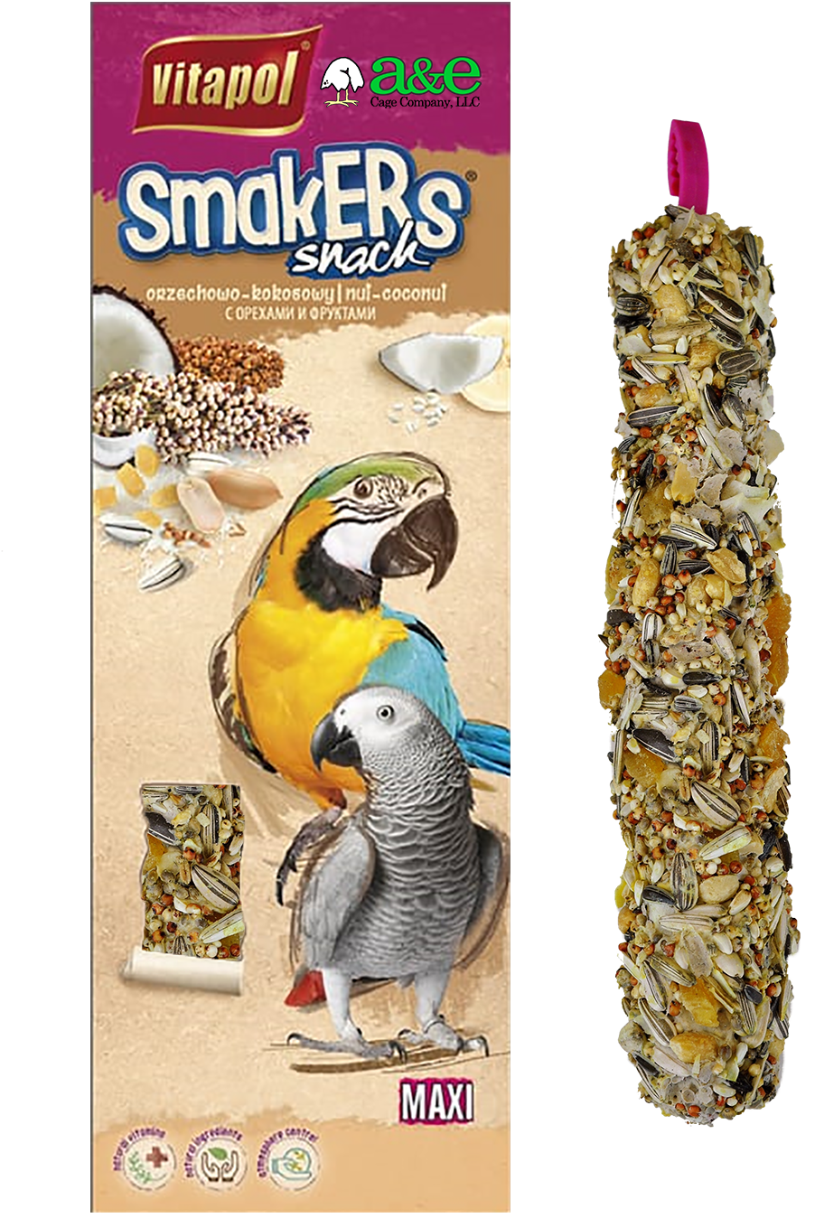 Treat Stick Parrot Coconut/Nut Maxi Twin Pack