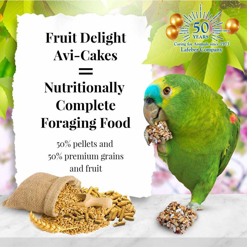 Fruit Delight Avi-Cakes for Parrots 8oz 