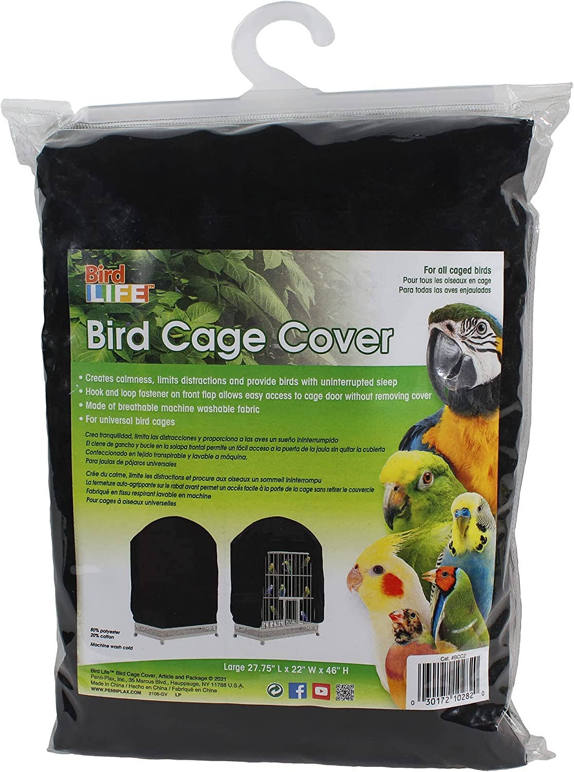 Bird-Life Universal Fit Birdcage Cover – Black – Medium