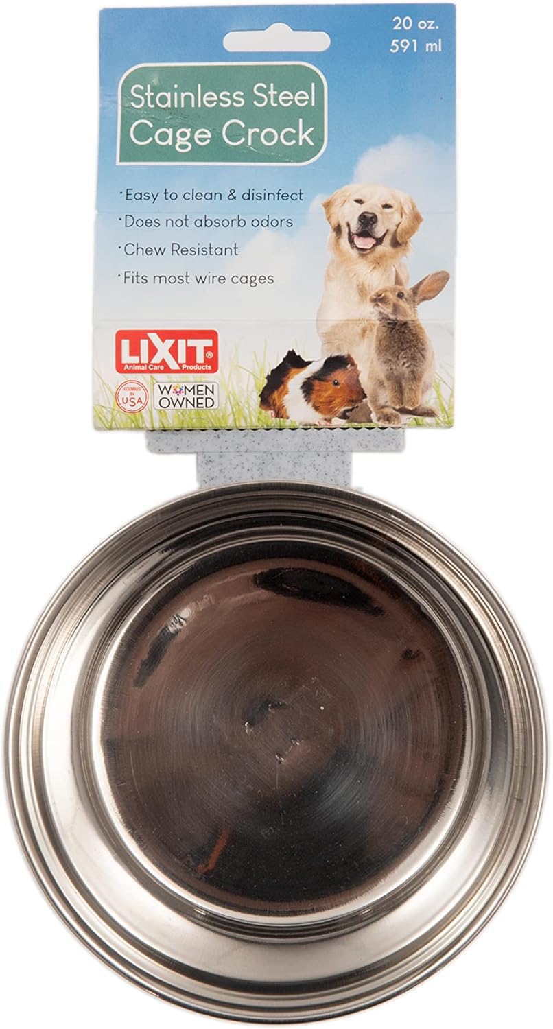 Lixit Quick-Lock Bird Cage Bowl 20 oz Stainless