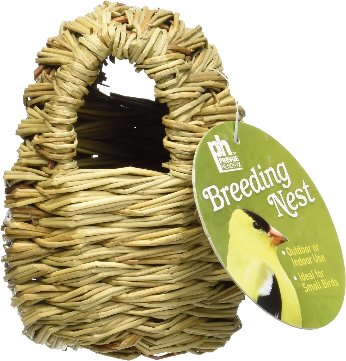 Finch Covered Twig Birds Nest, 3.5-Inch Small