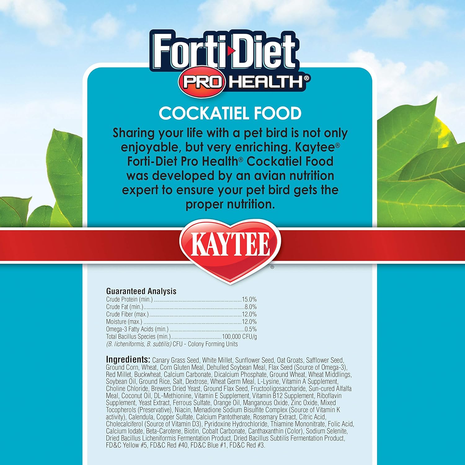 Kaytee Forti-Diet Pro Health Cockatiel Food, 5-lb