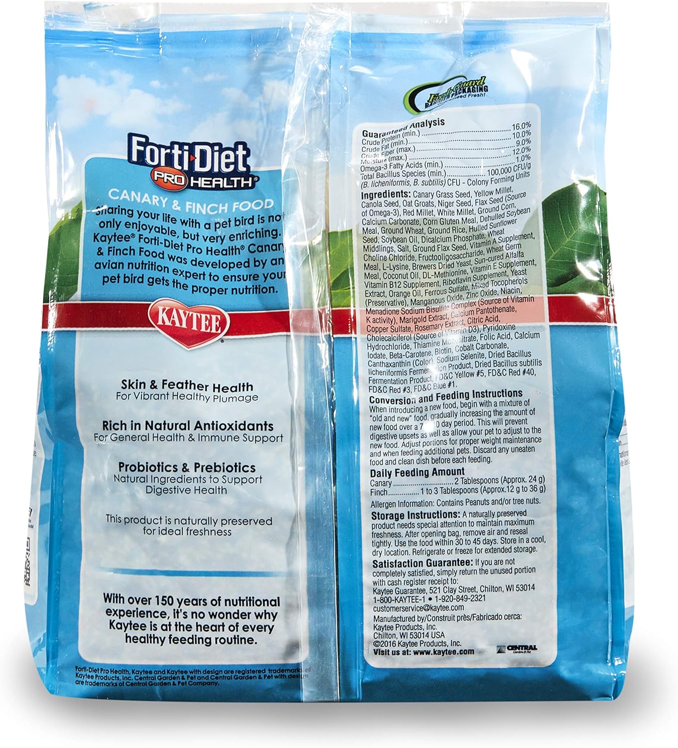 Kaytee Forti-Diet Pro Health Canary & Finch Food 2-lb