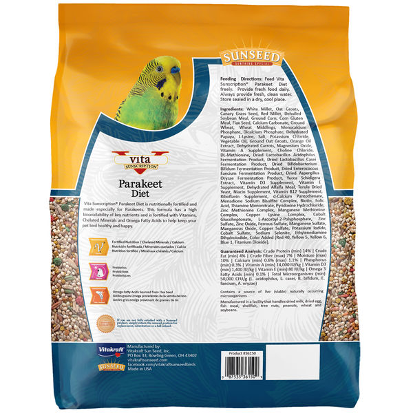 Vita Parakeet Diet 2.5-lb