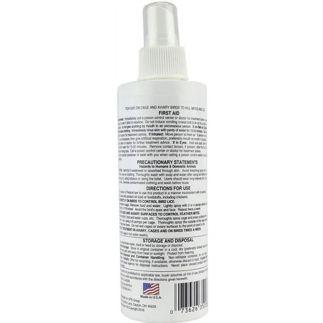 Scalex Mite and Lice Spray թռչունների համար 8-oz